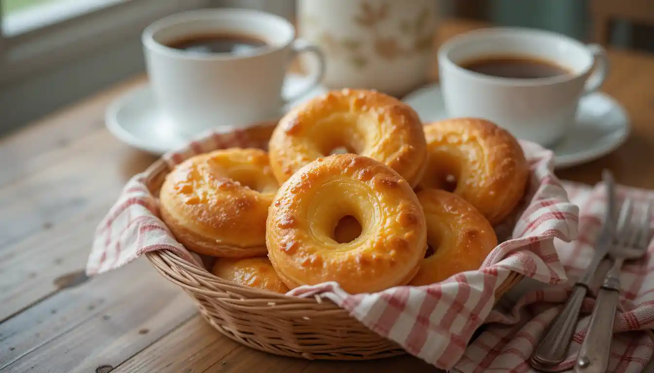 Golden flaky cheese Danish with creamy filling and powdered sugar