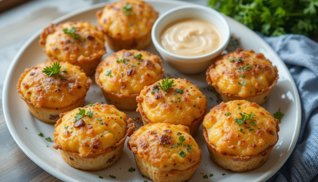 Ingredients for Sausage and Cheese Breakfast Muffins, including cheese, sausage, and eggs.